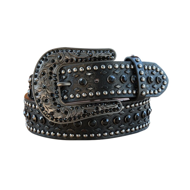 CINTURON RHINESTONE BLACK